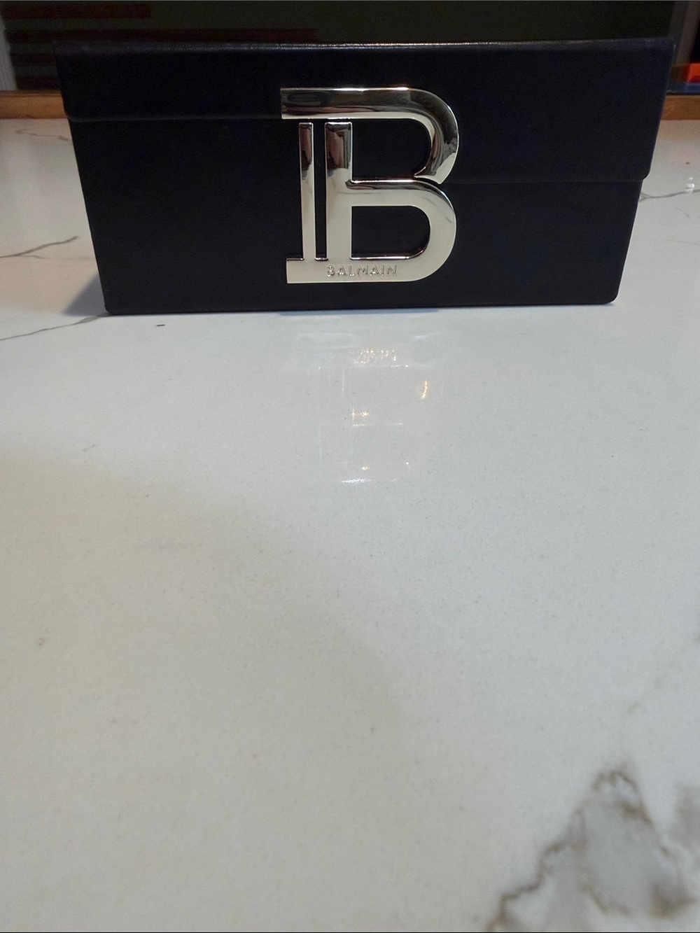 Balmain Black Sunglasses Case with Silver Logo